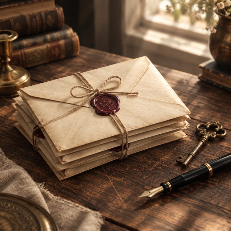 A bundle of old sealed letters